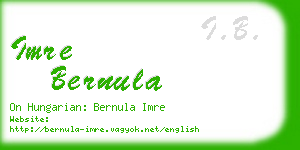 imre bernula business card